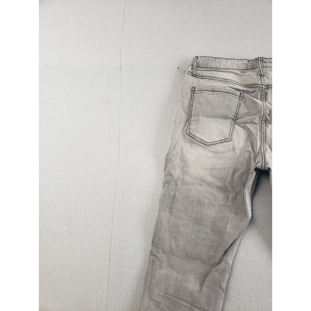 Nova Men Jean 32 Gray Denim Slim Fit Acid Wash Mid Rise Stretch 5 Pocket Design